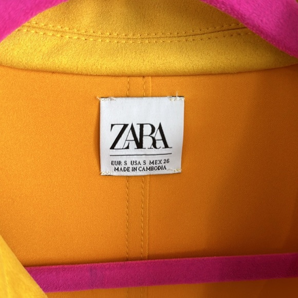 Zara Suede Midi Jacket Yellow Size Small - Picture 3 of 7